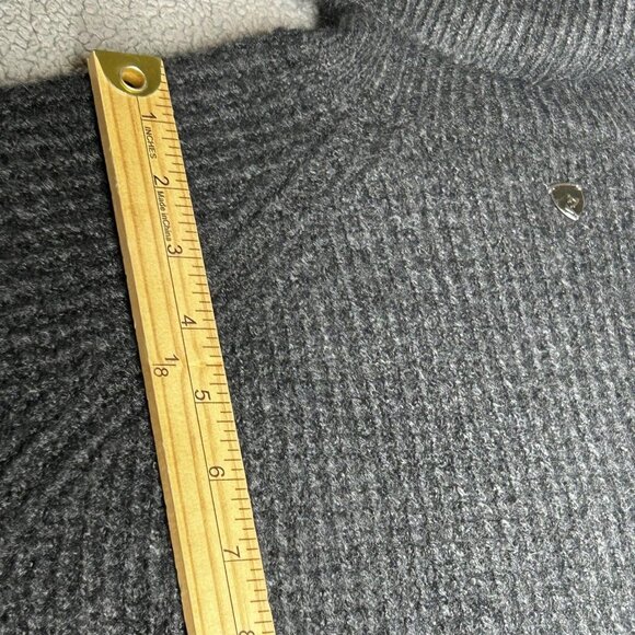 Kuhl Sienna Sweater Womens L Charcoal Gray Cowl Neck Chunky Waffle Knit Pullover - Picture 13 of 14